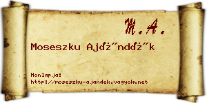 Moseszku Ajándék névjegykártya